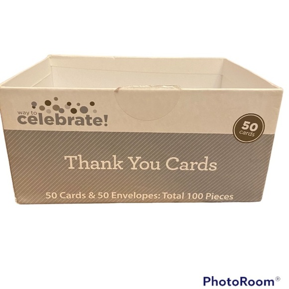 Gardner Studios 50 Blank Thank You Celebration Cards & 50 Envelope Set - Picture 2 of 3